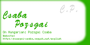 csaba pozsgai business card